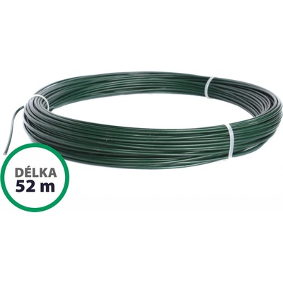 Napínací drát poplastovaný zelený (PVC) 2,25/3,40 mm, délka 52 m