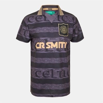 Team Мъжка футболна фланелка Team Celtic 96 Gold Retro Football Shirt Mens - Black/Gold