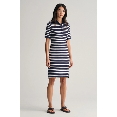 Gant Striped Shield Ss Pique Polo Dress modrá