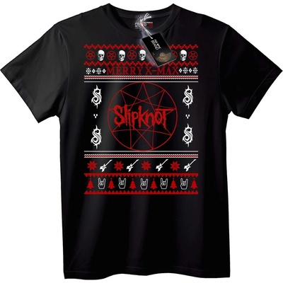 NOONEBRAND Тениска Slipknot Весела Коледа - 2XL, White