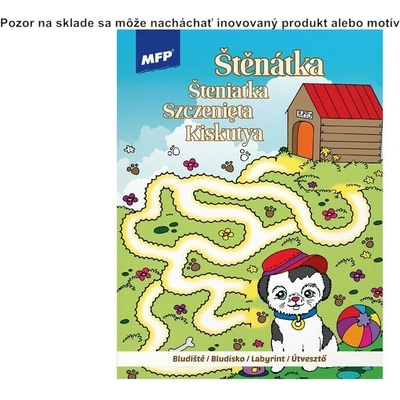 Omaľovánka bludisko Šteniatko
