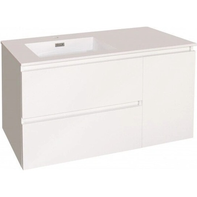 InterCeramic Конзолен PVC шкаф за баня InterCeramic ICP 10545 с умивалник 10545/2 - стенен модел, 106 см (ICP 10545)