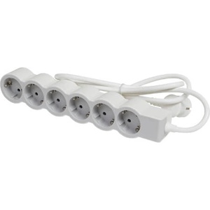 Legrand Разклонител 6x 2P+E Шуко, с кабел 3m, цвят Бял - Legrand Standart 694565 (694565)