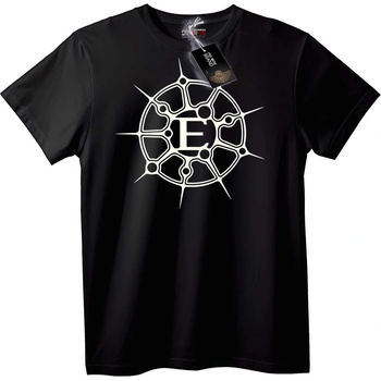 NOONEBRAND Тениска Геометрично Е лого - L, Black