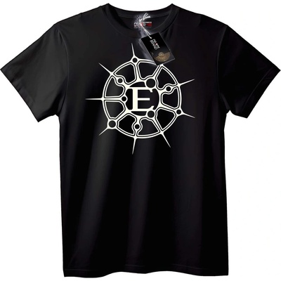 NOONEBRAND Тениска Геометрично Е лого - L, Black