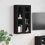 vidaXL Висящ шкаф ELST Черно 59 x 20 x 100 см Инженерна дървесина (891365)