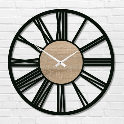 Karls Design Drevené nástenné hodiny Luna I 40 cm biela