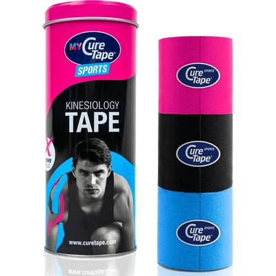 CureTape Kineziologické tejpy MyCureTape Sports čierna/modrá/ružová 5 cm x 2,5 m