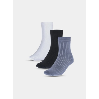 4F Dětské ponožky casual nad kotník s organickou bavlnou 3Pack multibarevné