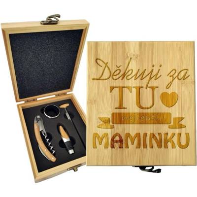 Sablio Dárková sada na víno Děkuju za tu nejlepší maminku: 147×168×49 mm