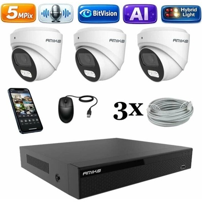 Amiko IP 3 kamerový set Ai Dl Dome 1500K3