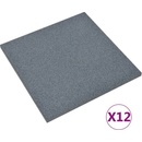 Vidaxl Protipádové dlaždice sivé 50x50x3 cm gumené 12 ks