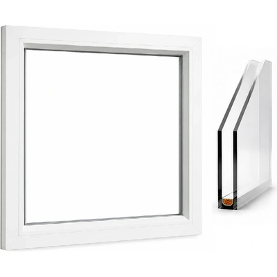 Aluplast Jednokřídlé okno fixní, 1100-1190 x 1100-1190 mm, bílá, neotevíratelné