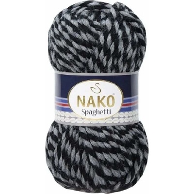 Pletací příze Nako Spaghetti 21365 - černošedá - DOPRODEJ
