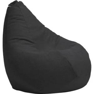Pufrelax Пуф круша за деца 4-14 г. , 160л. , Nirvana Light - Eerie Black, Перящ се калъф, Пълнеж от Полистиролни перли, Гама Premium