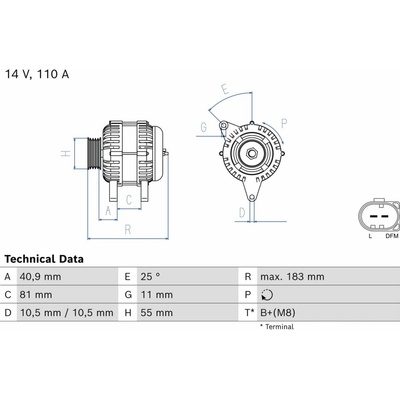 Alternátor BOSCH 0 986 086 070