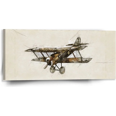 Sablio Obraz Historický dvojplošník Vintage - 110x50 cm