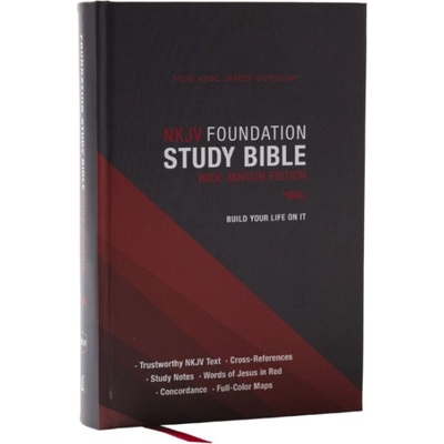 NKJV Foundation Study Bible, Wide-Margin, Black Hardcover, Red Letter - Thomas Nelson