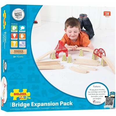 Bigjigs Rail Drevené koľaje sada most 18 dielov