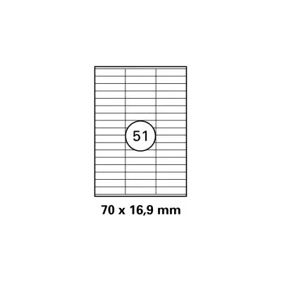 GENTLE УНИВЕРСАЛНИ ЕТИКЕТИ - 70, 0 mm x 16, 9 mm - 51 броя на лист - 100 листа - PN BR3420 - OUTLET - GENTLE (700 LABBR3420)