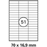 GENTLE УНИВЕРСАЛНИ ЕТИКЕТИ - 70, 0 mm x 16, 9 mm - 51 броя на лист - 100 листа - PN BR3420 - OUTLET - GENTLE (700 LABBR3420)