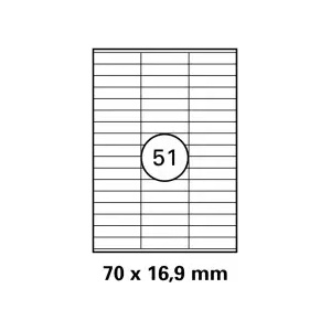 GENTLE УНИВЕРСАЛНИ ЕТИКЕТИ - 70, 0 mm x 16, 9 mm - 51 броя на лист - 100 листа - PN BR3420 - OUTLET - GENTLE (700 LABBR3420)
