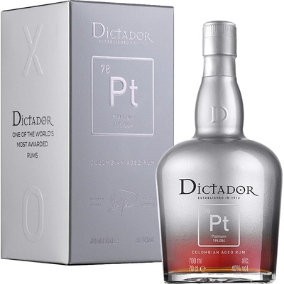 Dictador Platinum 40% 0,7 l (čistá fľaša)