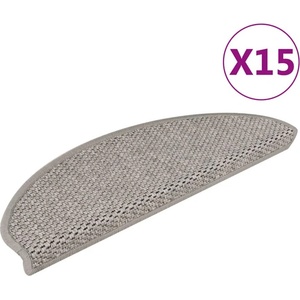 vidaXL Самозалепващи стелки за стълби сизал 15 бр 65x21x4 см сребрист
