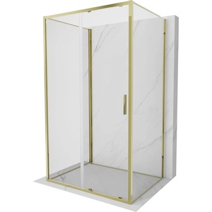 Mexen Exo-3S Душ кабина с 3 стени, плъзгаща се, 200 x 70 см, прозрачна, златна (8151-200-070-50-00-3S)