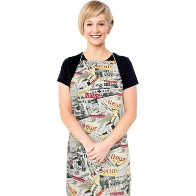 Bellatex Kuchyňská zástěra Adéla zástěra 67x84 cm Noviny červená černá bílá