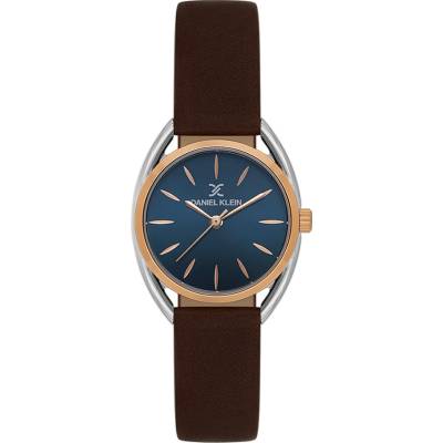 Daniel Klein DK. 1.14181-6 - дамски часовник, кварцов, 28 mm, син, кафява кожа