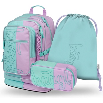 BAAGL СЕТ 3 Cubic Sweet: раница, моливник, торбичка BAAGL | Lilav | Момичешки | ONE SIZE
