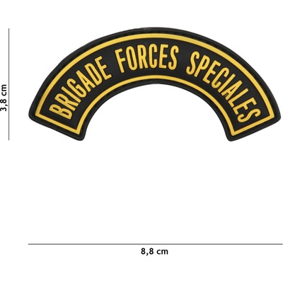 Gumová nášivka 101 Inc znak Brigade Forces Speciales - žltá