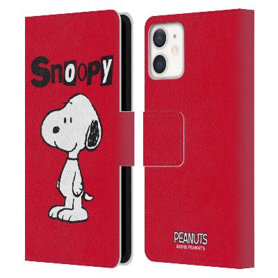 Pouzdro na mobil Apple Iphone 12 MINI - HEAD CASE - Peanuts - Snoopy červená (Otevírací obal, kryt na mobil Apple Iphone 12 MINI - Pejsek Snoopy v červené)