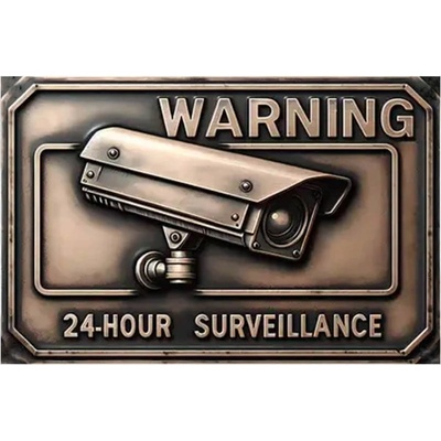 Ceduľa Warning 24-hour surveillance