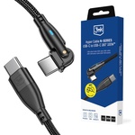3mk Protection Кабел за данни 3mk Data Cable Hyper N-Series - Type-C към Type-C, 180 градуса, 100W, 1m - Черен