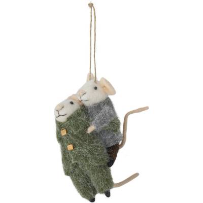 Bloomingville Plstěná vánoční ozdoba Peo Mouse Tree, zelená barva, textil