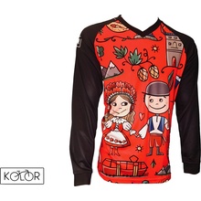 Kolor unisex MTB s dlouhým rukávem CZECH červený