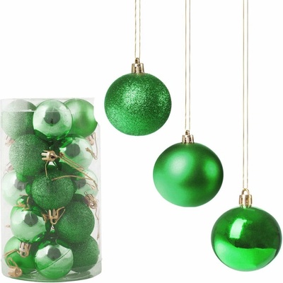 SPRINGOS Vianočné banky zelené mix 4cm sada 20ks