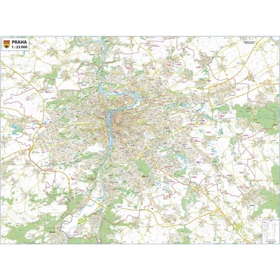Excart Maps Praha - nástěnná mapa 160 x 120 cm Varianta: bez rámu v tubusu, Provedení: laminovaná mapa s očky