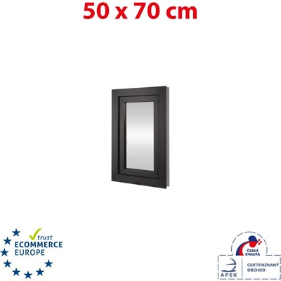 OKNA-HNED.SK Plastové okno 50x70 cm otváravé aj sklopné ľavé biele / antracit