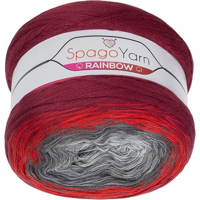Příze SpagoYarn Rainbow Šedá,Červená,Vínová 15 250g / 1000 m