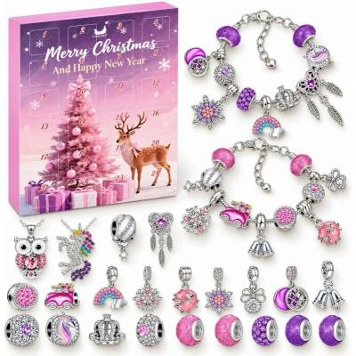 Ecarla Adventný kalendár sada šperkov Náramok, prívesky KA02