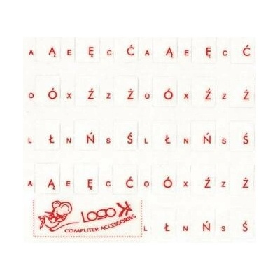 Prelepky Logo na klávesnice, červené, poľské, cena za 1 ks