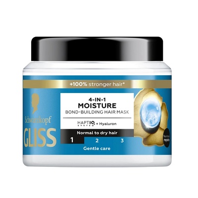 Schwarzkopf Маска за коса Schwarzkopf Gliss Aqua Revive Hair Repair, Хидратираща, 4 в 1, За нормална към суха коса, 400 мл (726213)