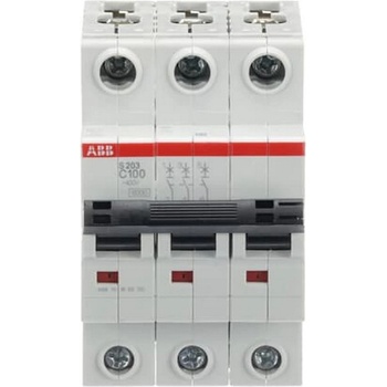 ABB Автоматичен прекъсвач ABB S203-C100 - 6 kA, 3 P, 100 A (2CDS253001R0824)