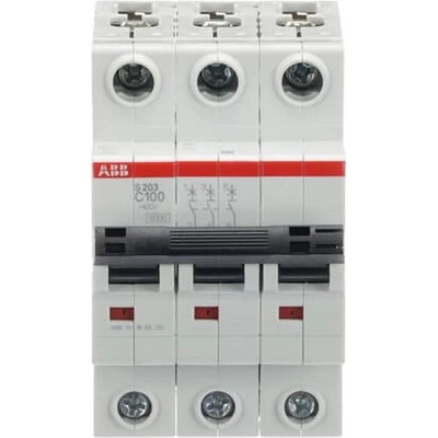 ABB Автоматичен прекъсвач ABB S203-C100 - 6 kA, 3 P, 100 A (2CDS253001R0824)