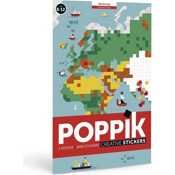 POPPIK Плакат със стикери poppik - Карта на света (mos008)