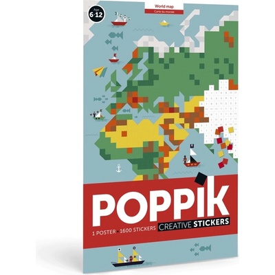 POPPIK Плакат със стикери poppik - Карта на света (mos008)