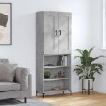 vidaXL Висок шкаф, бетонно сив, 69, 5x34x180 см, инженерно дърво (3200069)